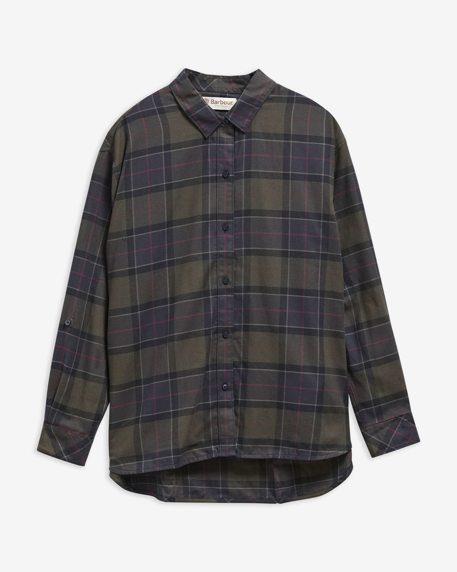 Elishaw Relaxed Long-Sleeved Shirt Shadow Classic Tartan