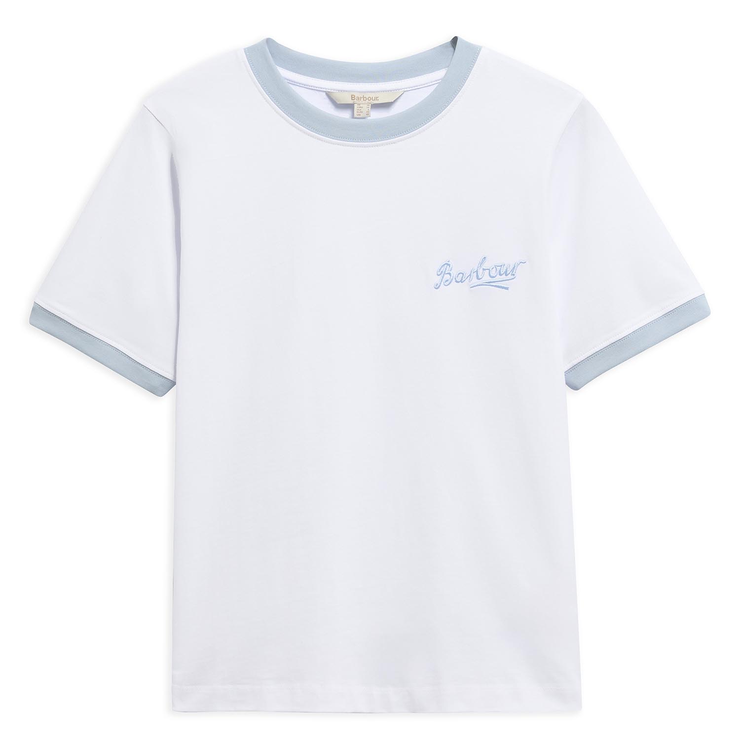 Madeline Tipped T-Shirt White/Celestial Blue