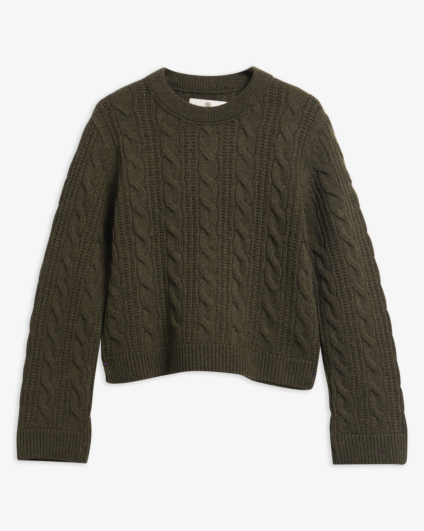 Maglione con taglio crop e lavorazione a trecce Joan Olive