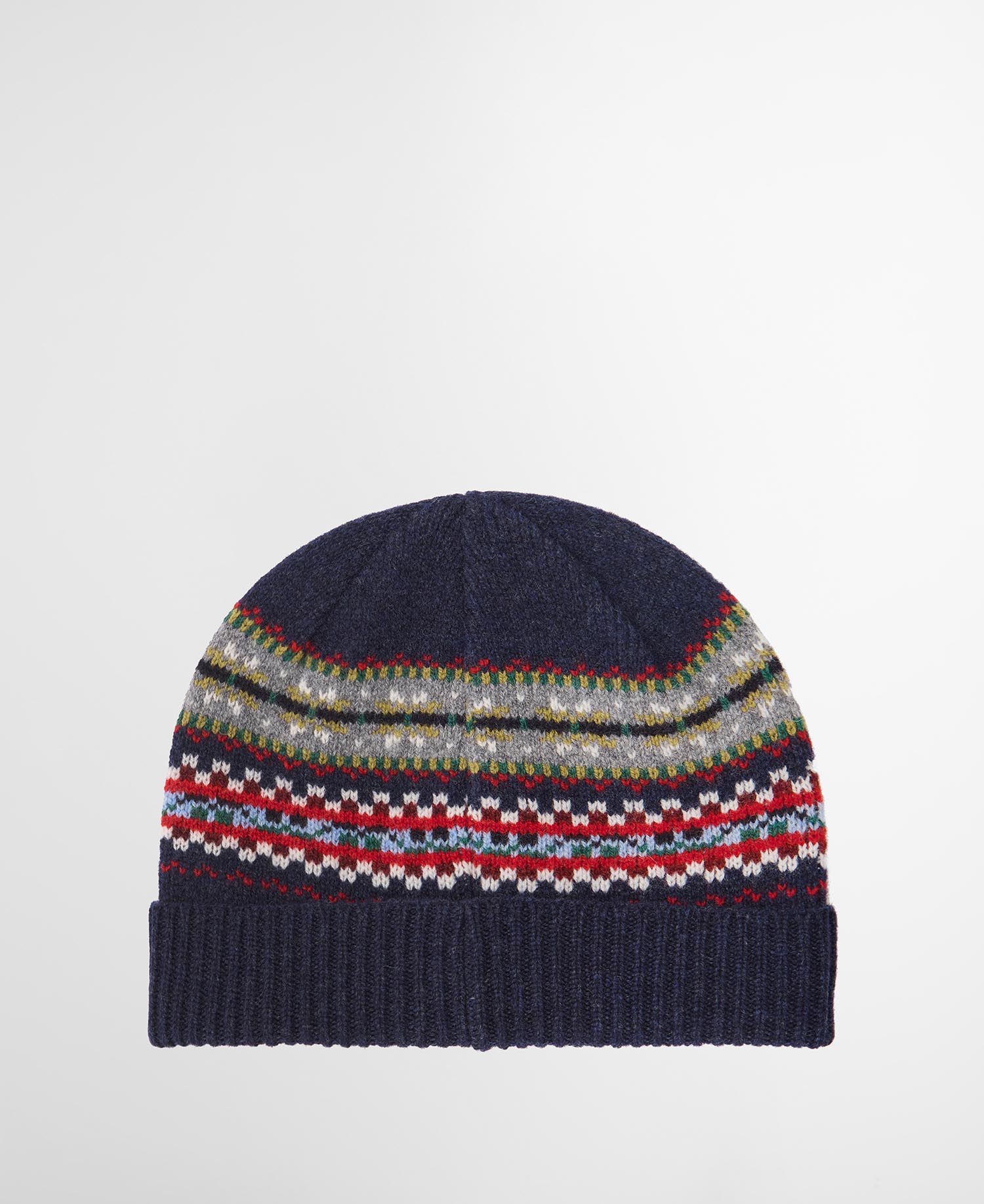 Scottish Fair Isle Beanie Navy