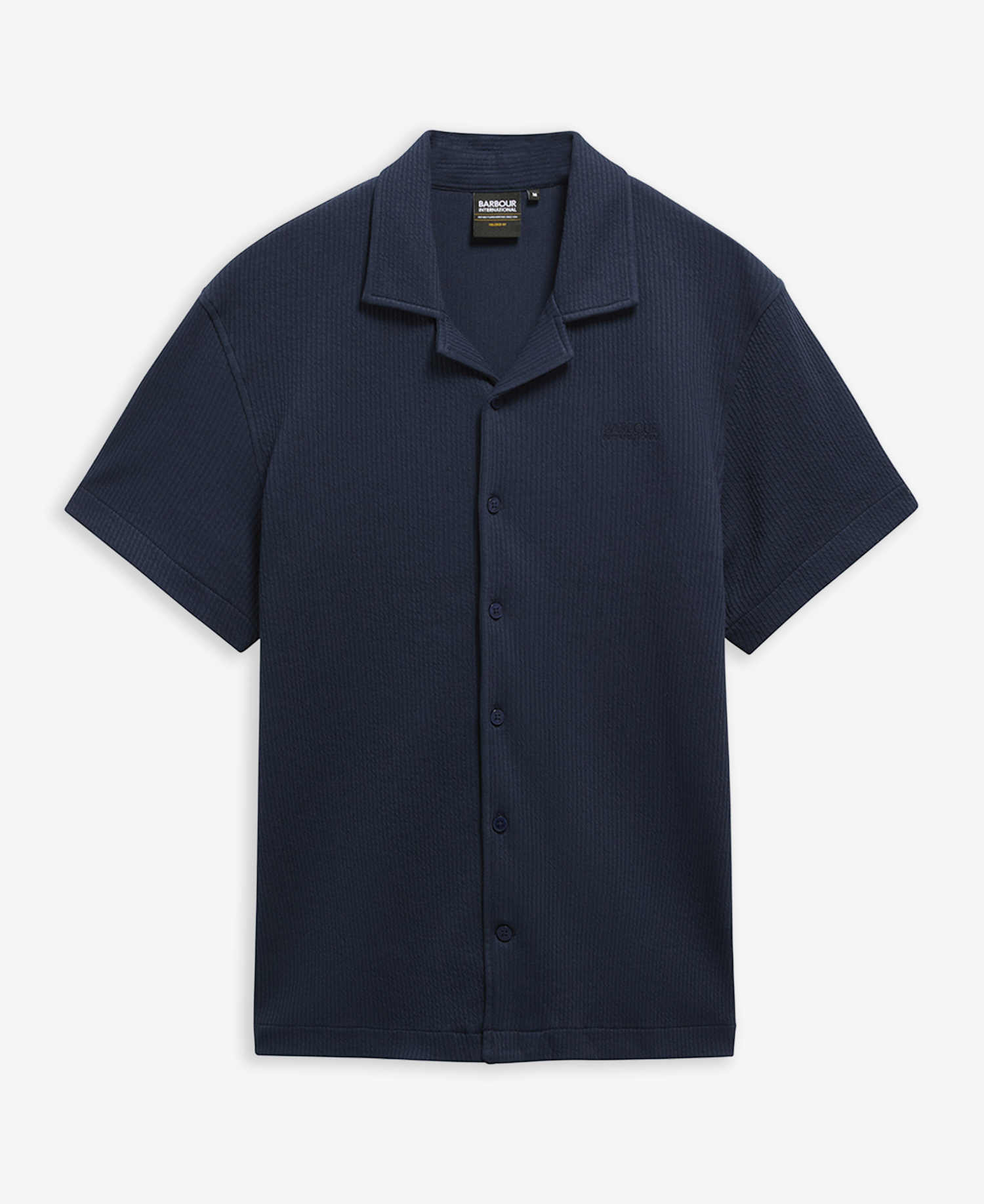 Camicia alla cubana Bevan a coste Oxford Navy