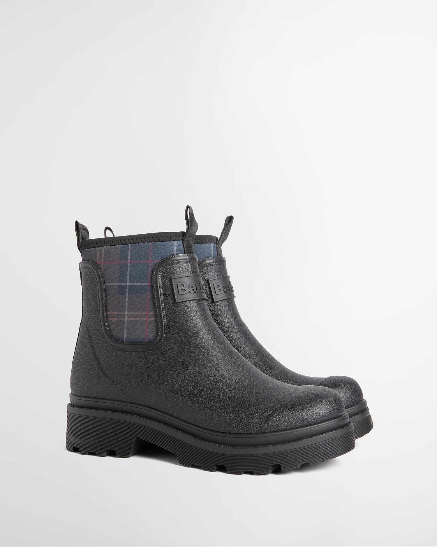 Barbour Gummistiefel Cynthia Chelsea Black/Shadow Tartan