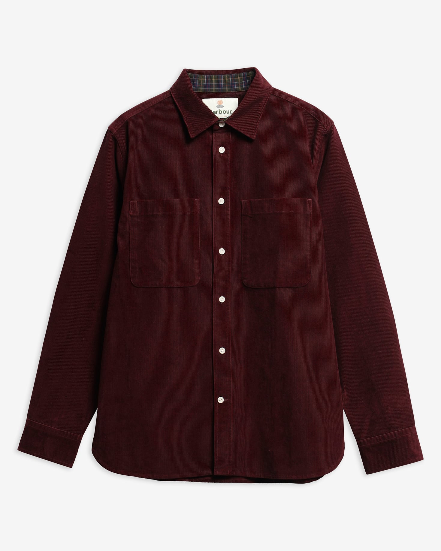 Cord Authentic-Fit Long-Sleeved Shirt Burgundy