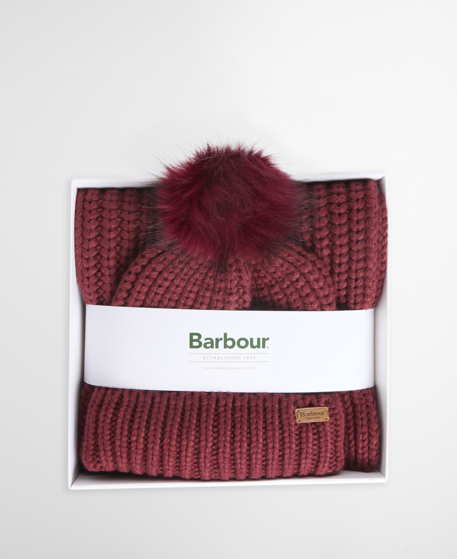 Geschenkset Beanie & Schal Saltburn Cranberry