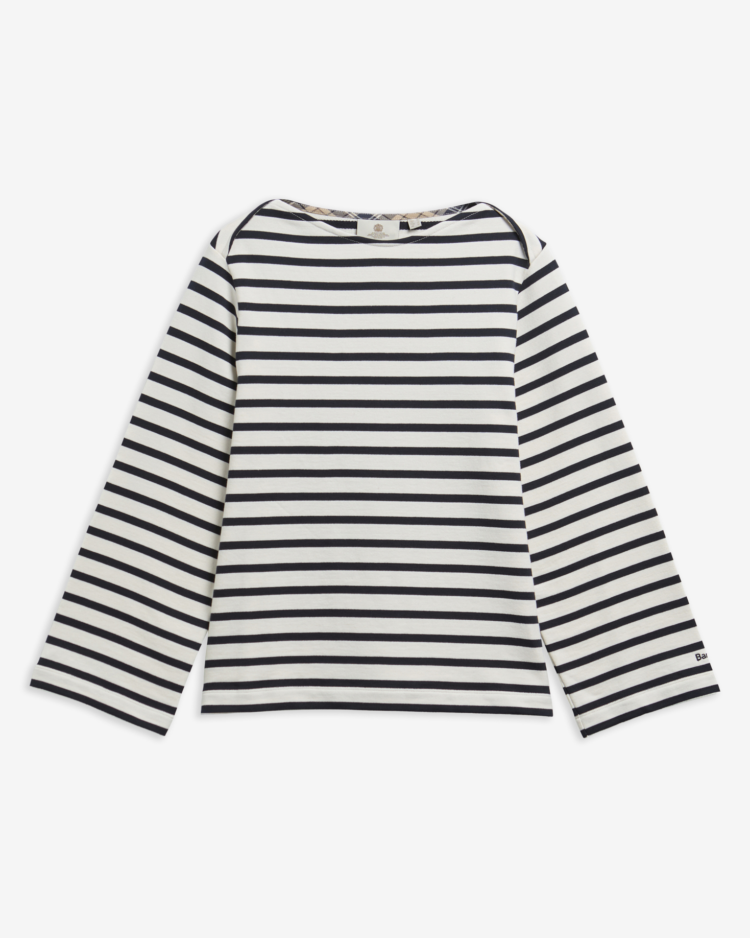 T-shirt a maniche lunghe Amryn con motivo a righe Cloud/Dk Navy