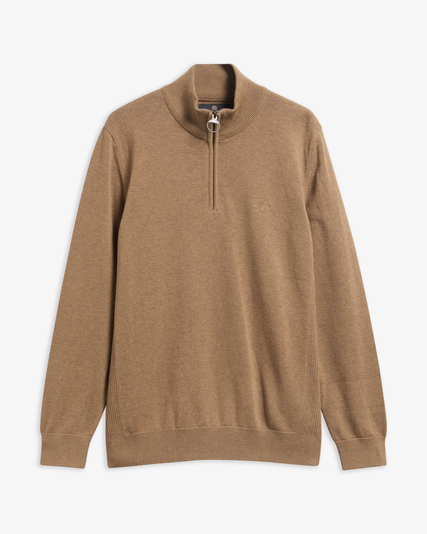 Cotton Quarter-Zip Jumper Sandstone