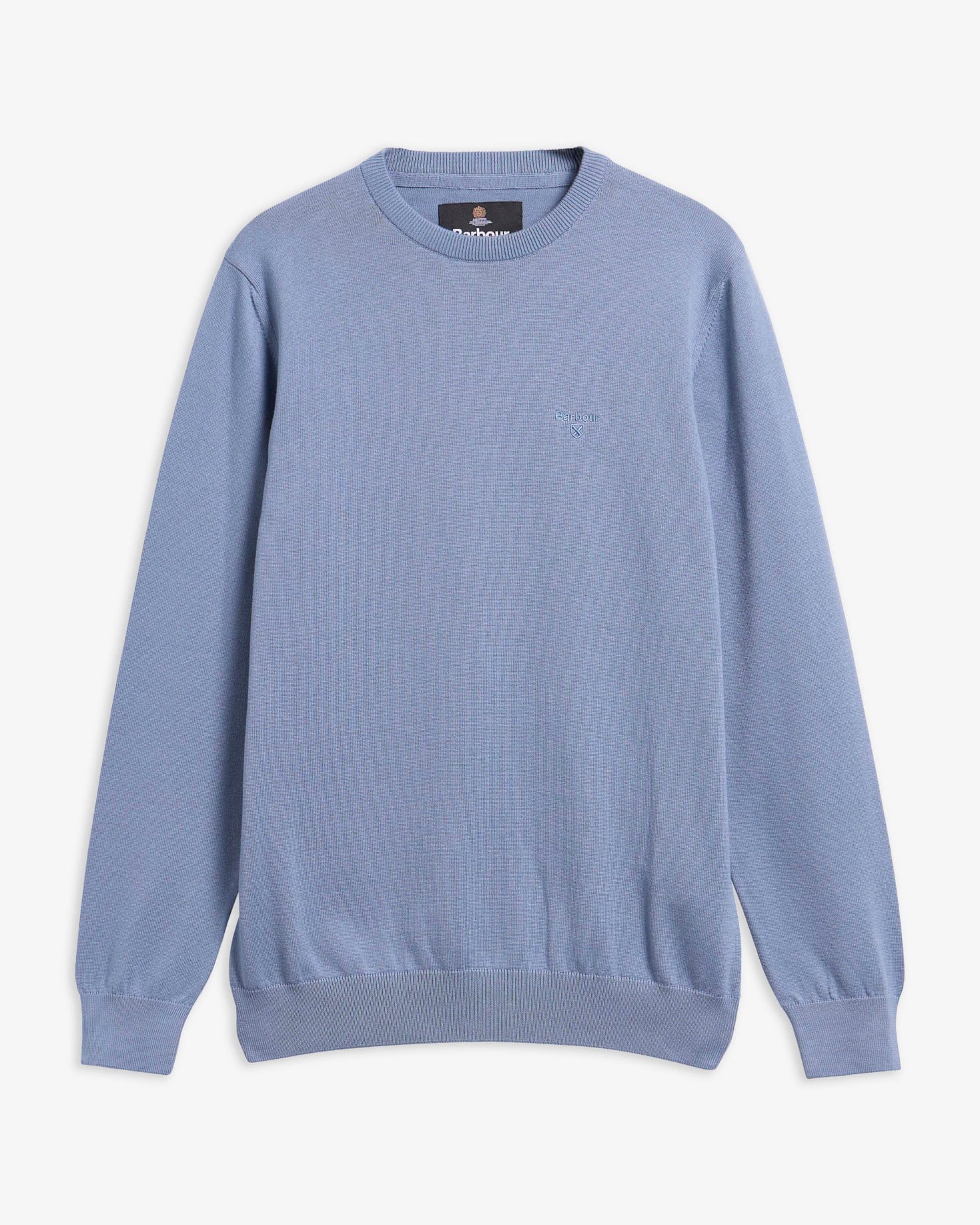 Pima Cotton Crew Neck Jumper Tarn Blue
