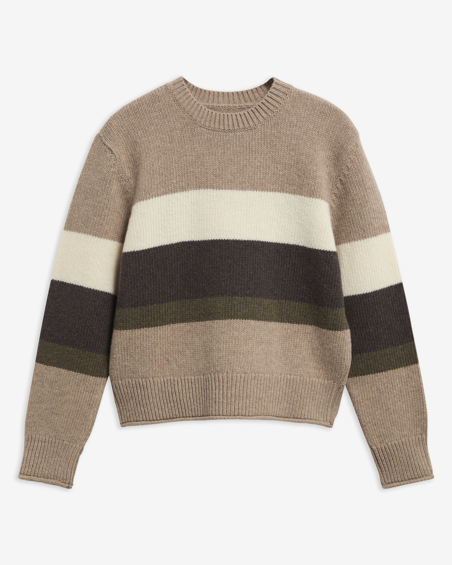 Maglione girocollo Wrenwood in lana con motivo a righe Warm Trench Multi