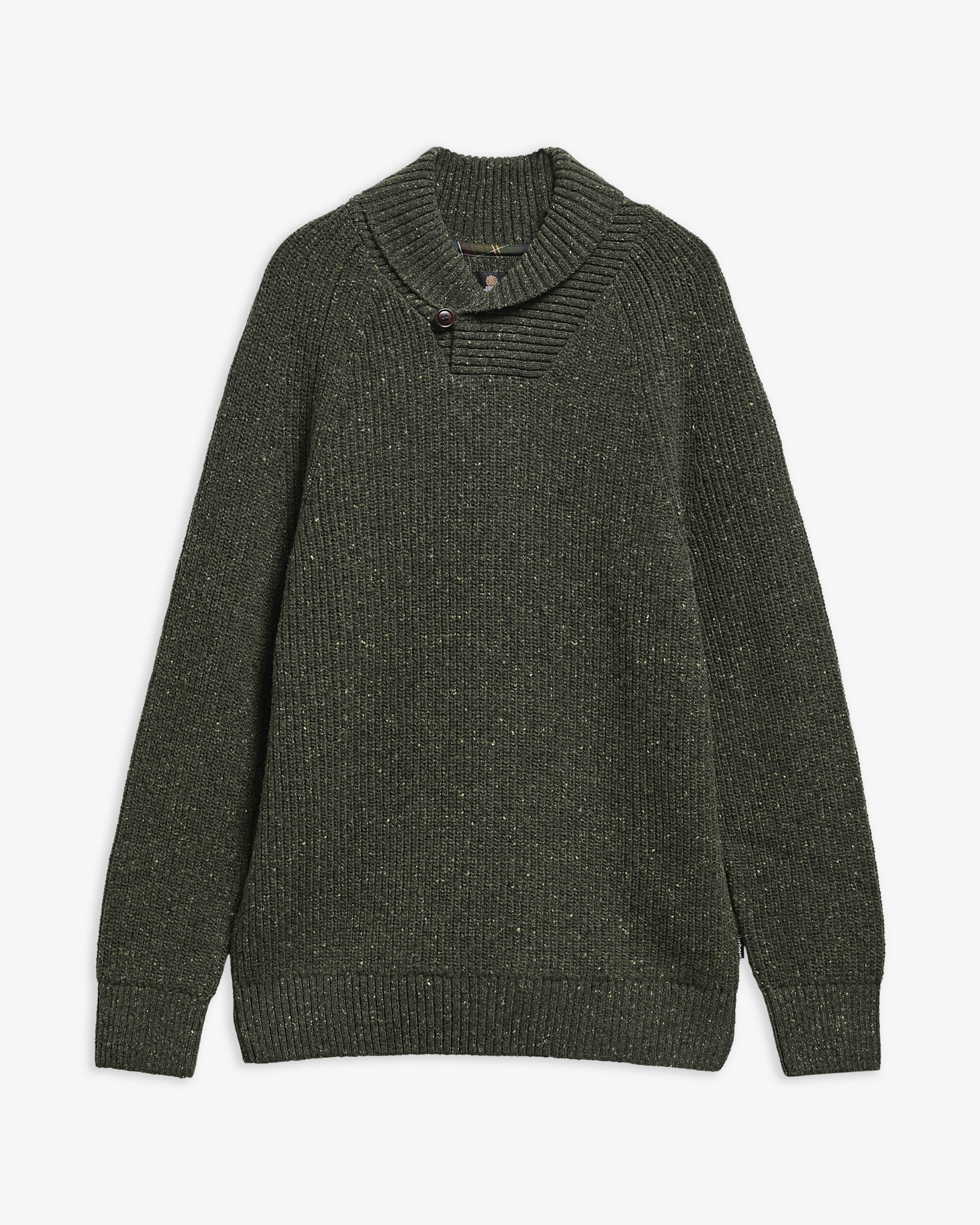 Barbour Wollpullover Essentials Fleck Olive