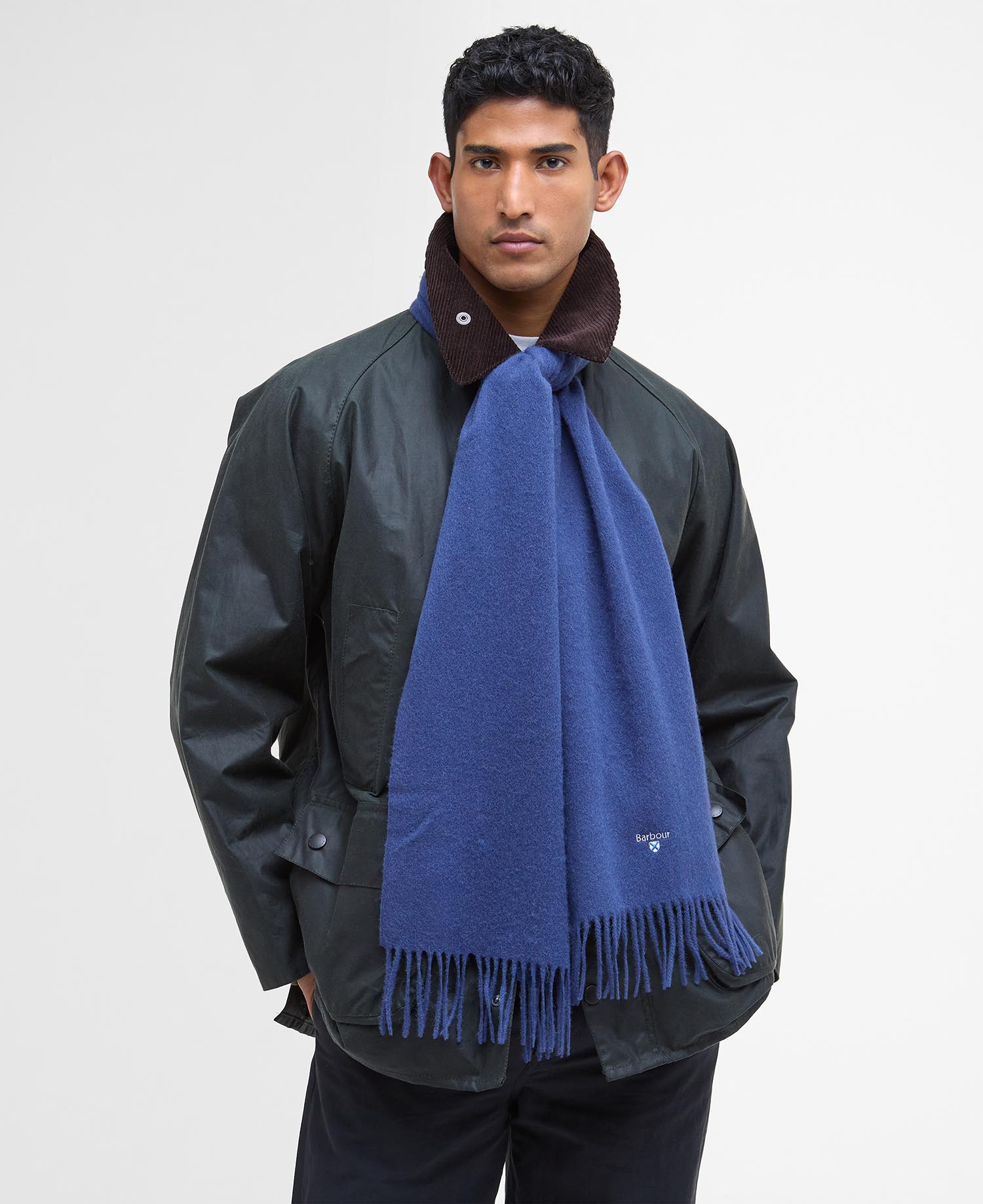 Plain Lambswool Scarf True Navy