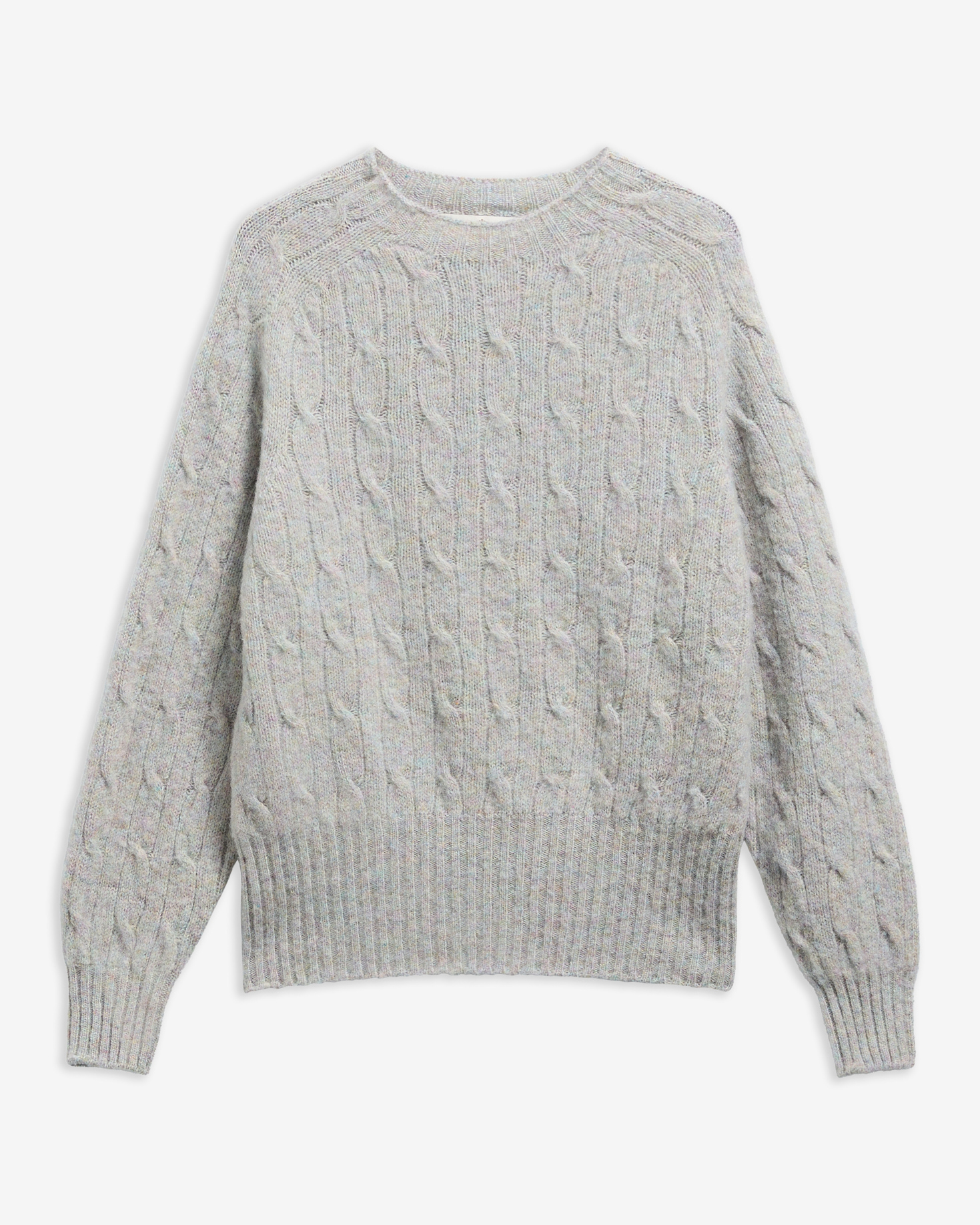 Maglione Scottish Made Havant in lana con lavorazione a trecce Pearl