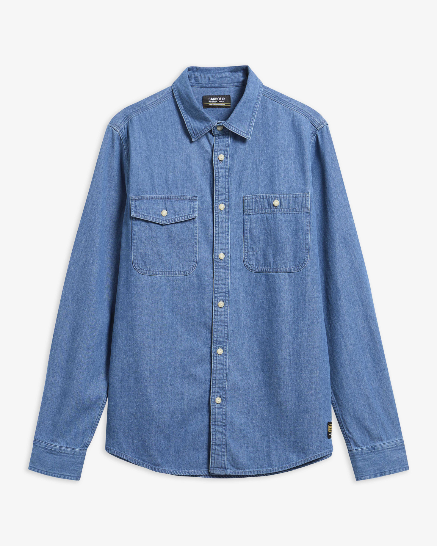 Dufton Denim Long-Sleeved Shirt Mid Indigo