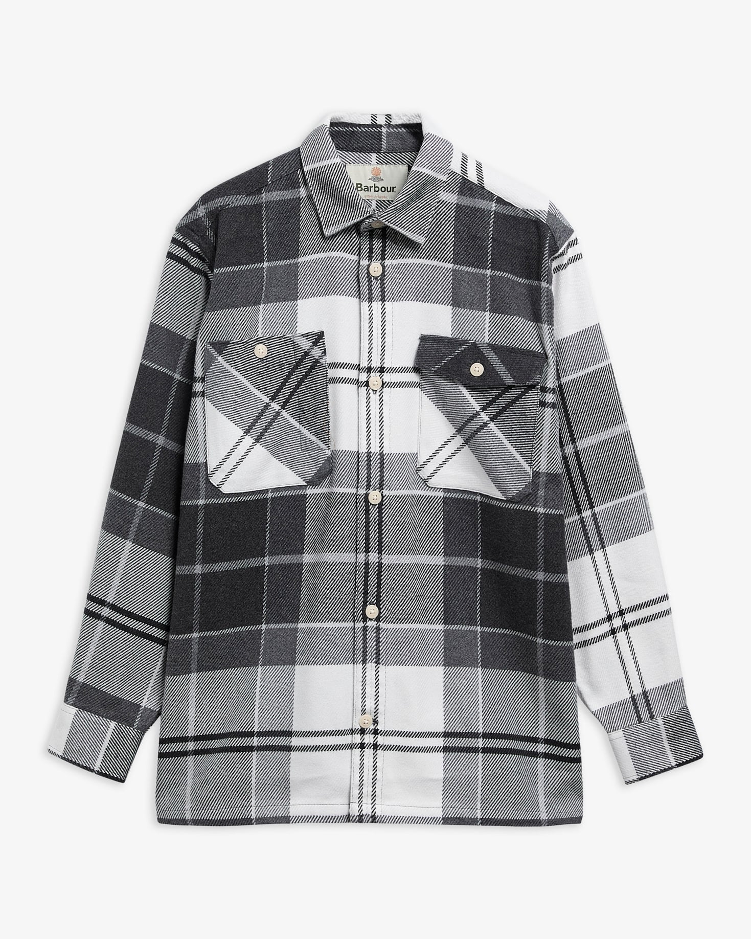 Camicia oversize Hayfield a maniche lunghe in tartan Monochrome Tartan