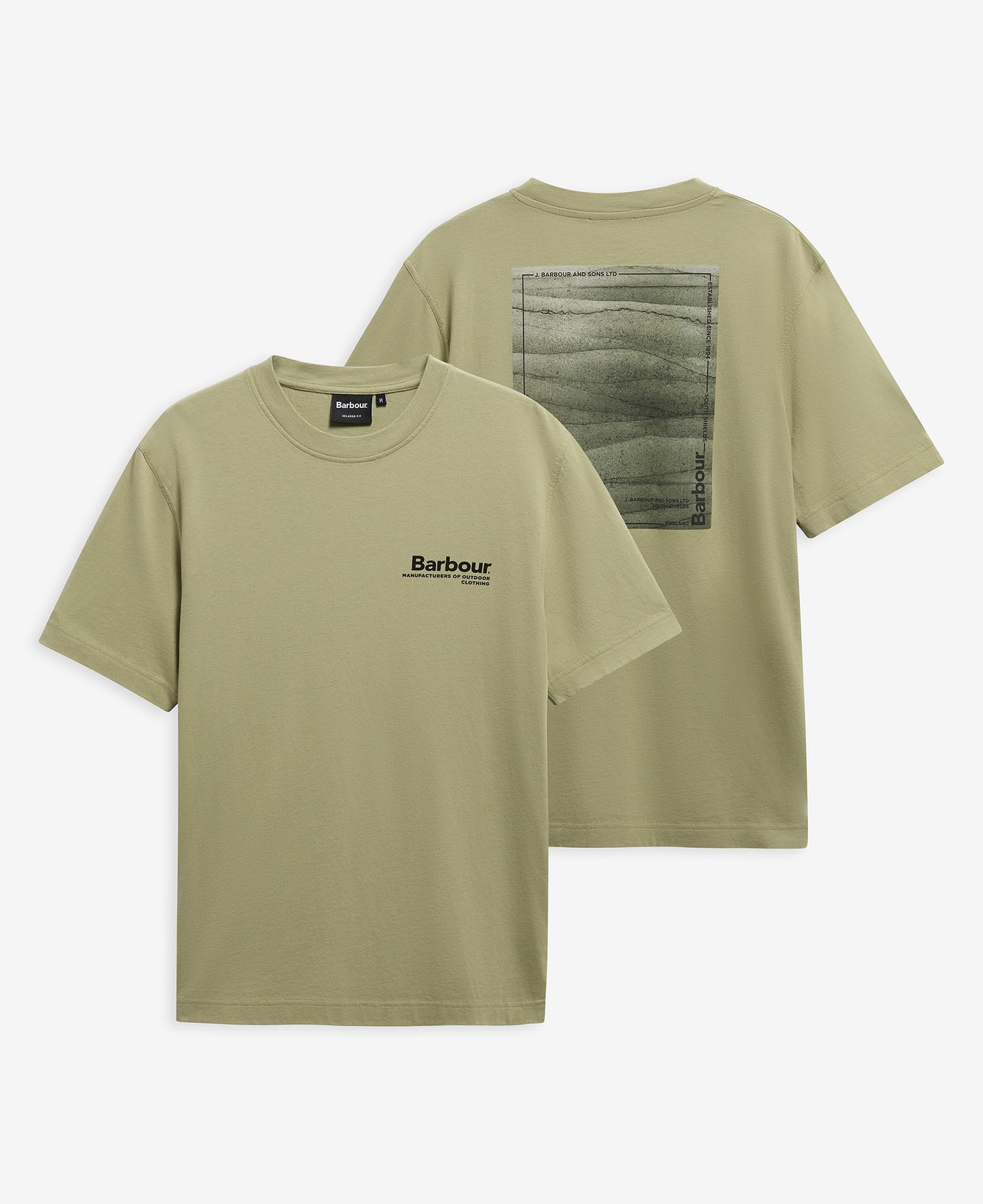T-shirt con stampa Kaber dalla vestibilit&agrave; comoda Mineral Green