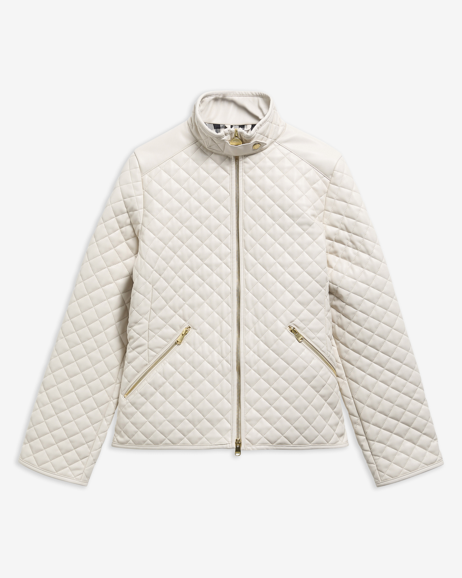 Binetto Faux-Leather Quilted Jacket Moonbeam