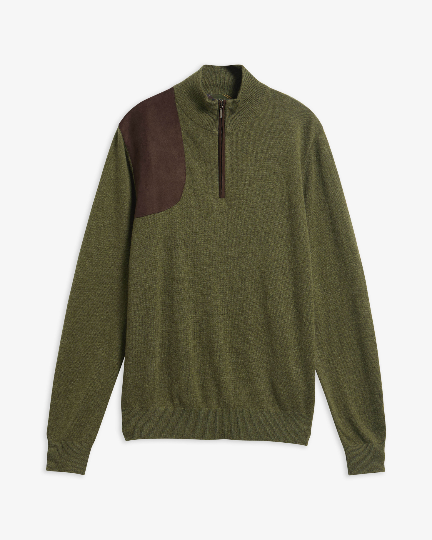 Barbour Pullover Whitworth Half-Zip aus Woll-Kaschmir-Mix Sage