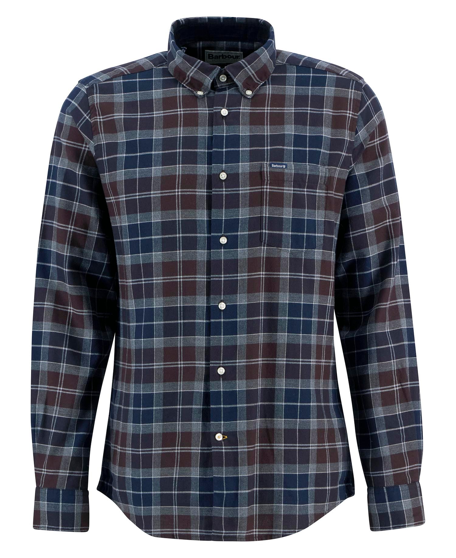 Fortrose Tailored Long-Sleeved Shirt Midnight Oak Tartan