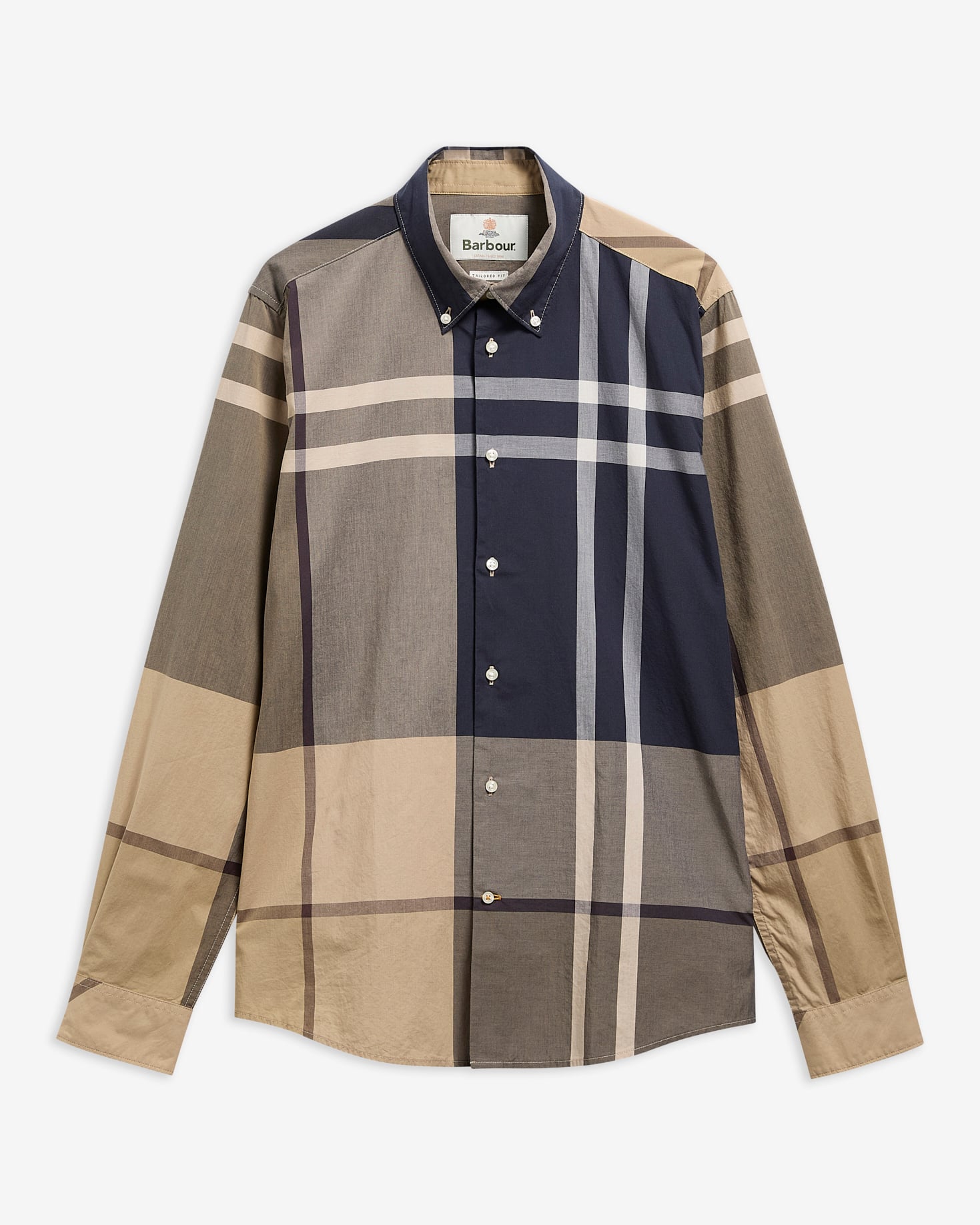 Oversized Tartan Dunoon Tailored Long-Sleeved Shirt Birchwood Dress Tartan
