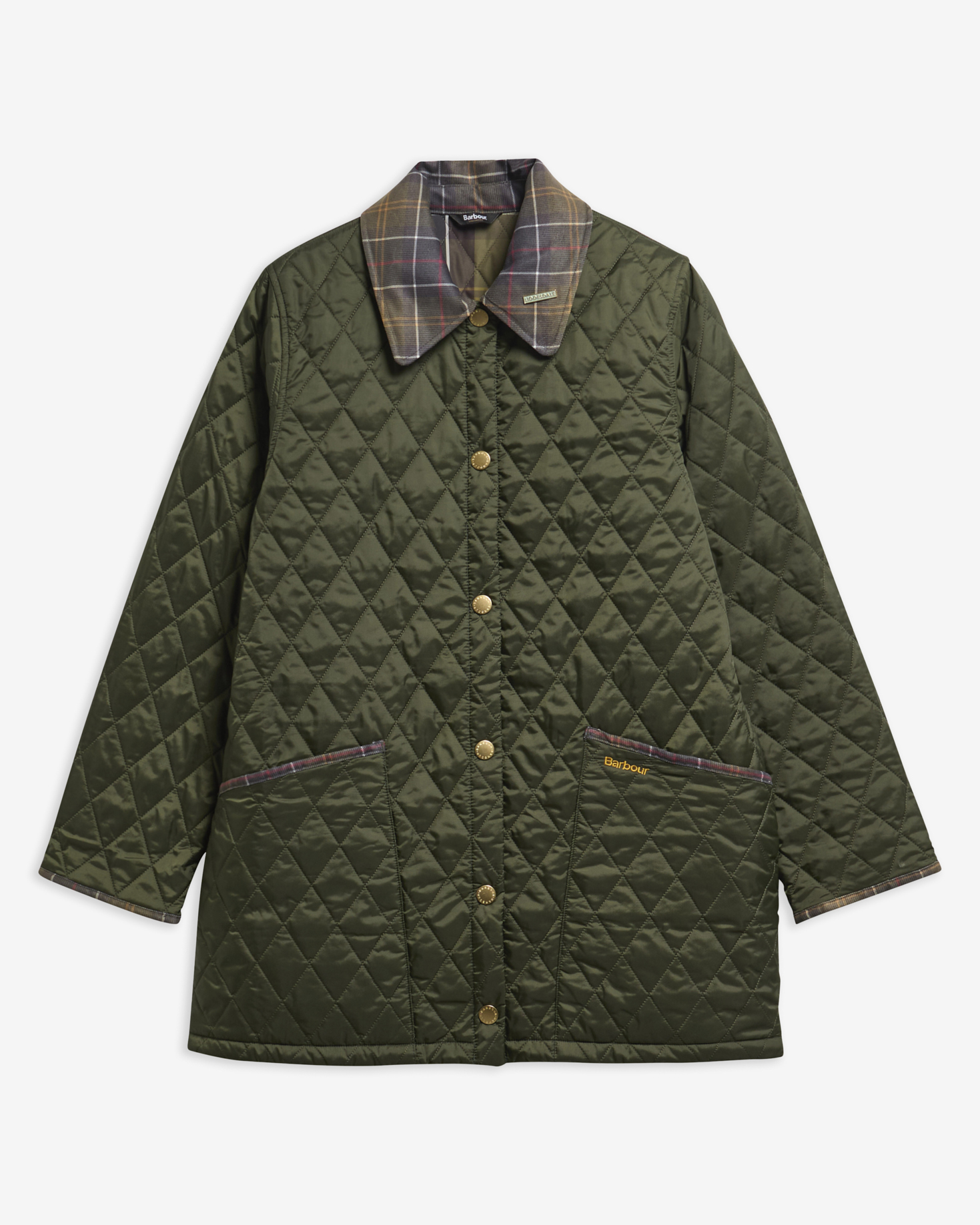 Icons Tartan Collar Modern Liddesdale Quilted Jacket Olive/Classic