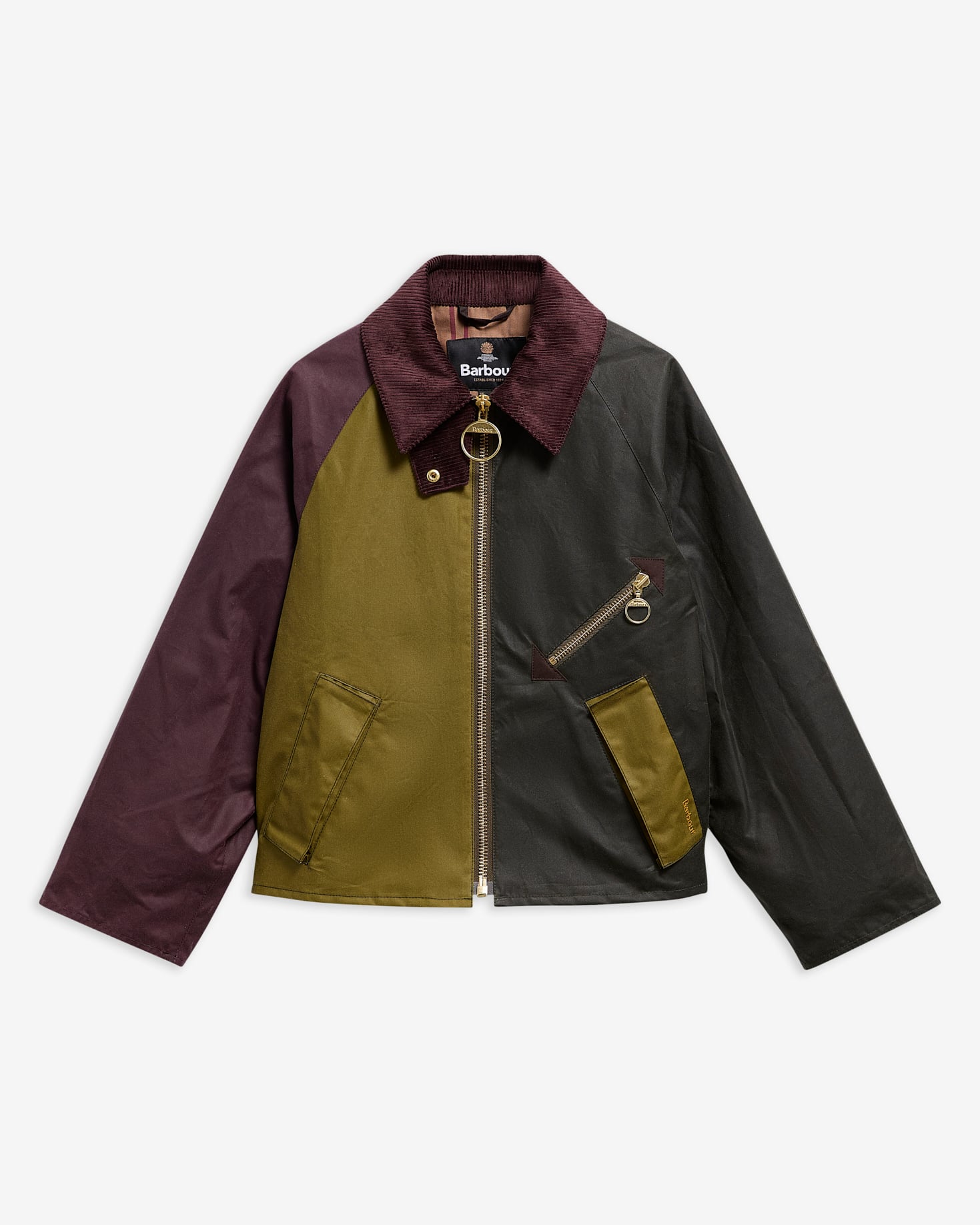 Arlene Waxed Jacket Golden Olive/Fern/Bordeaux/Muted