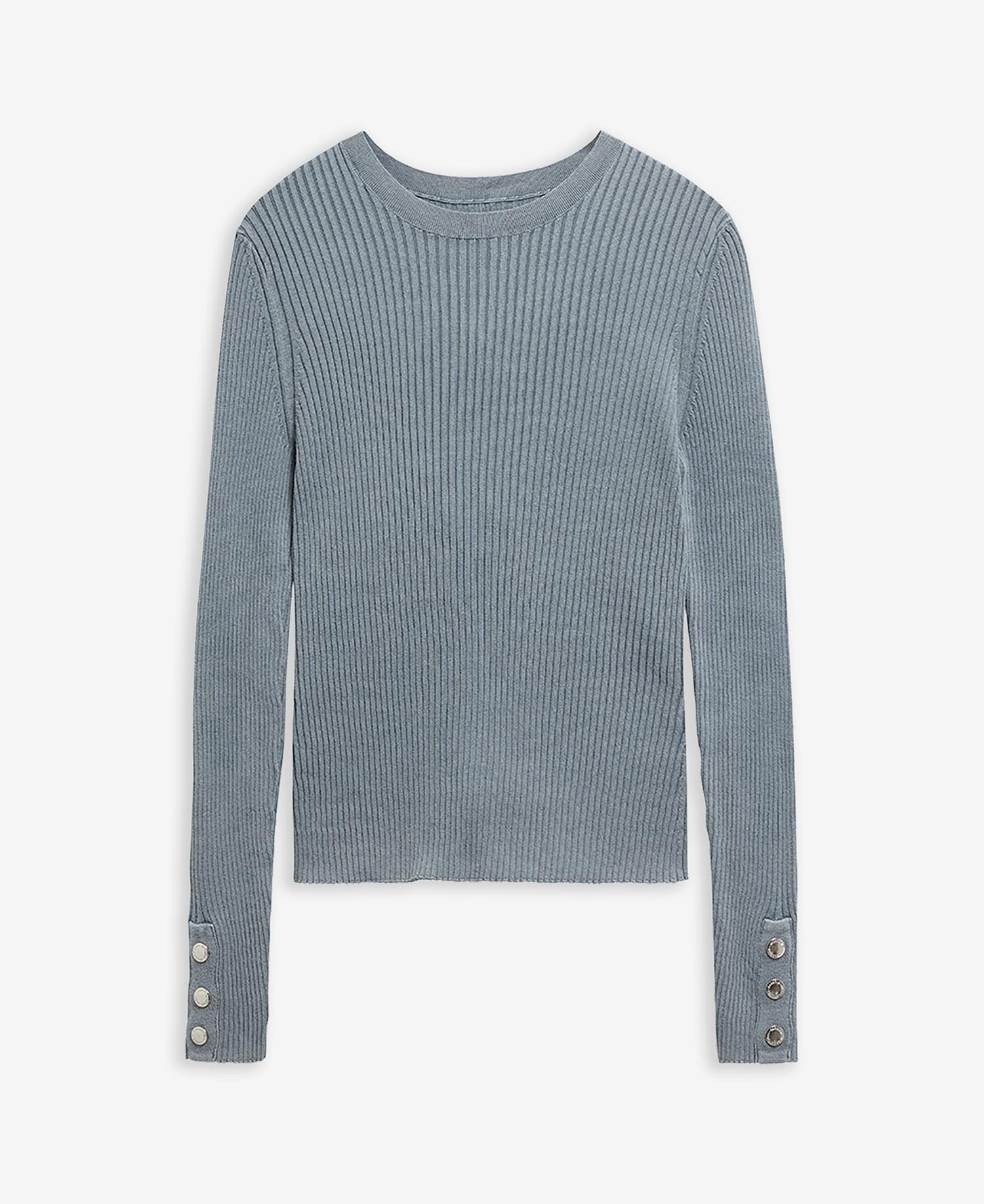 Pullover Seren Rib-Knit Washed Pearl Blue