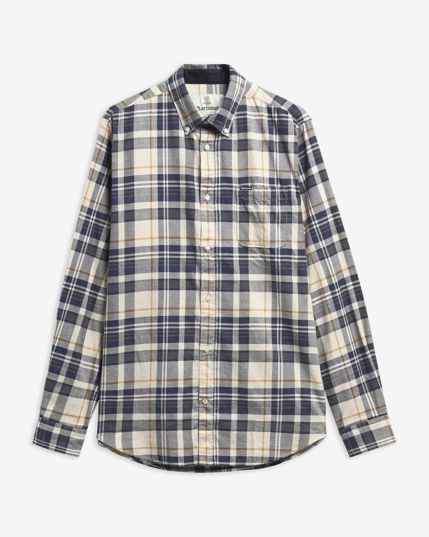 Camicia Broxburn a maniche lunghe leggermente aderente Ecru Marl