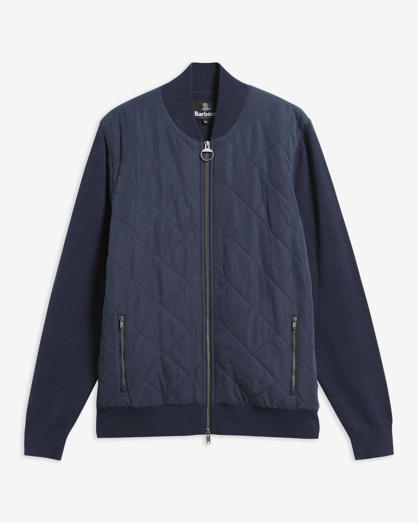Quilted Front Zip-Up Jacket Navy