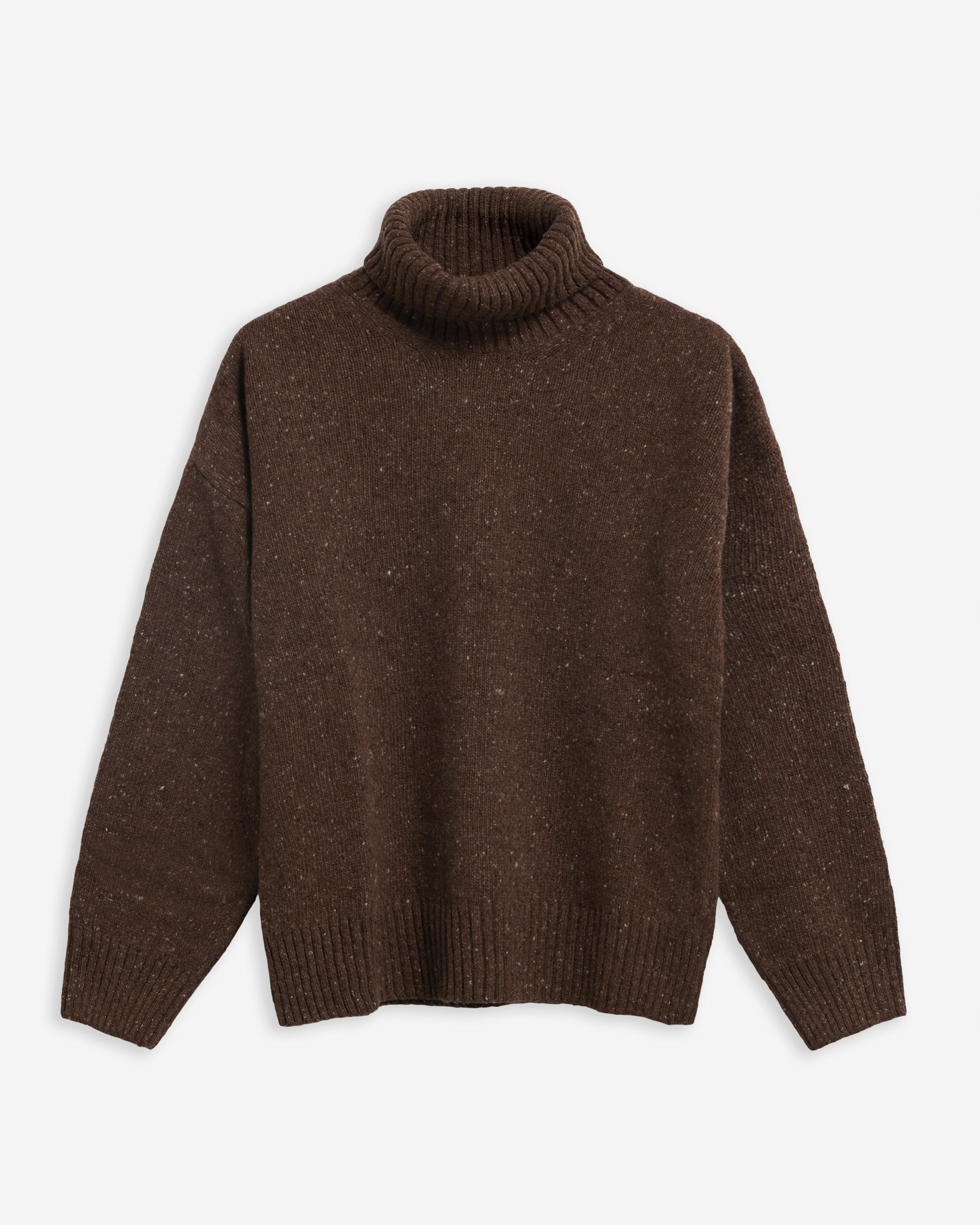 Maglione Stanford a collo alto con risvolto in lana screziata Rustic