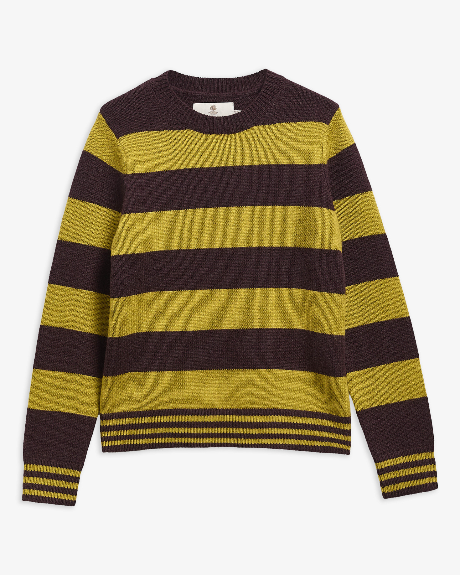 Woodhouse Striped Cashmere-Blend Crew Neck Jumper Fig Multi