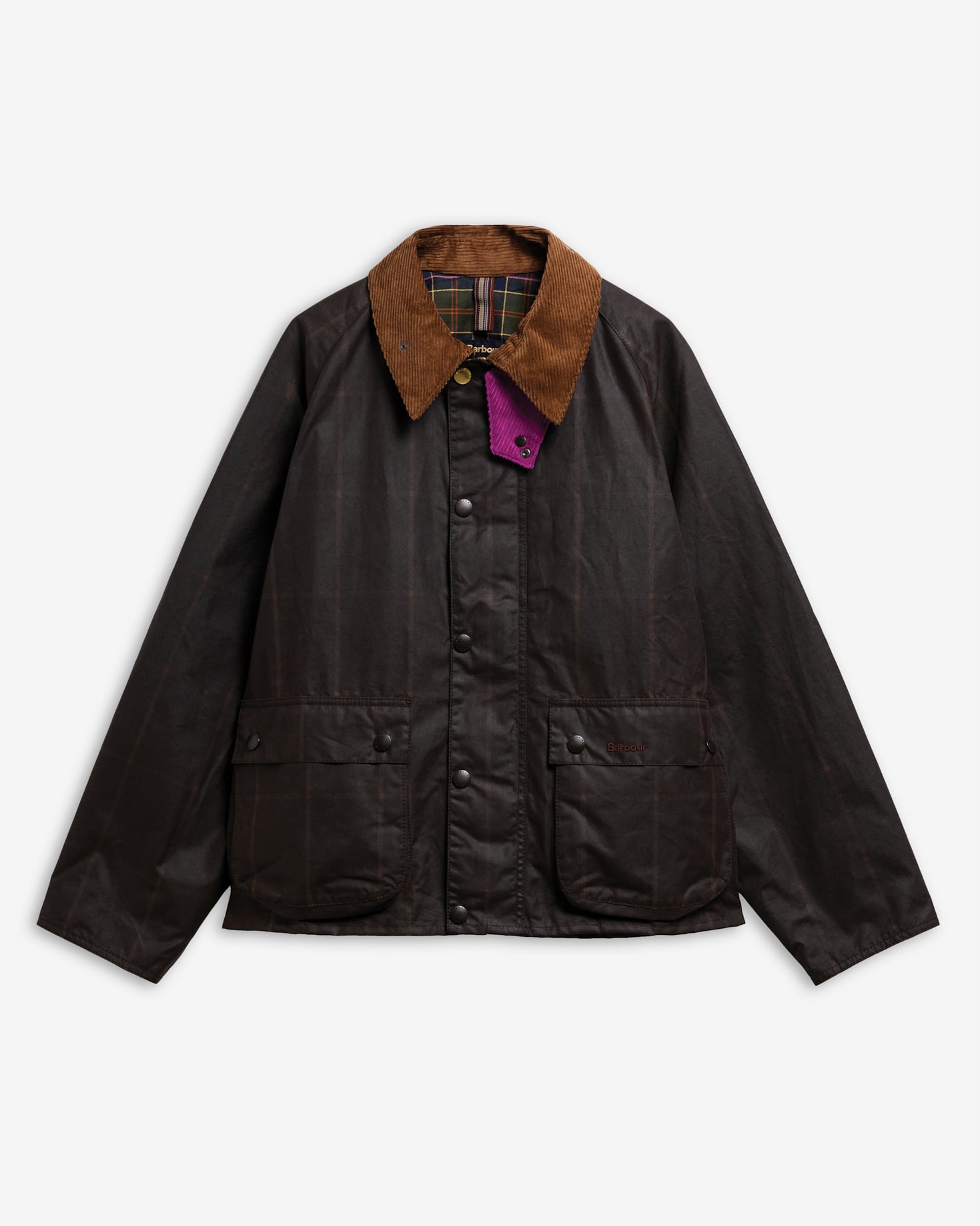 Giacca cerata Transport con motivo a scacchi grandi Paul Smith loves Barbour Rustic/Bark