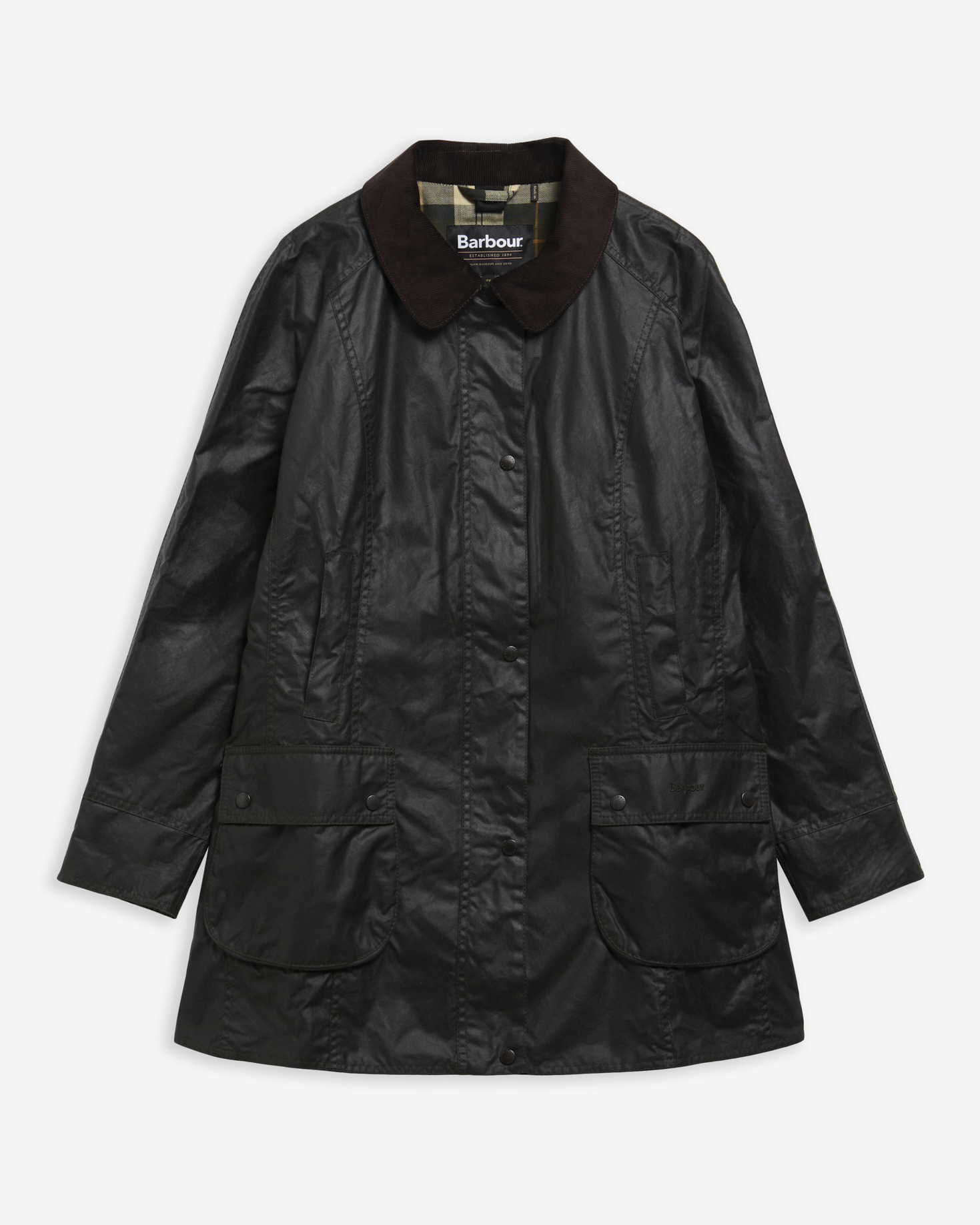 Beadnell Plus-Size Waxed Jacket Sage