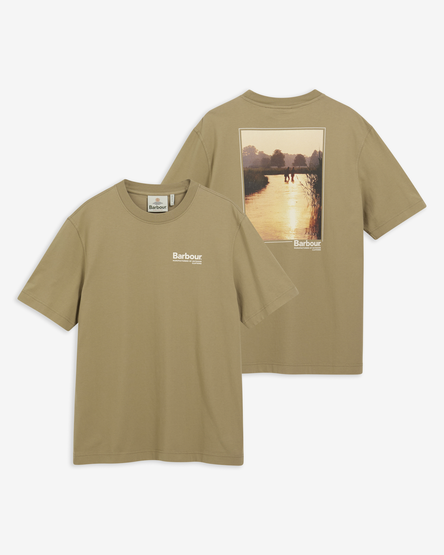 Barbour T-Shirt Birchcliffe Graphic Relaxed Mushroom
