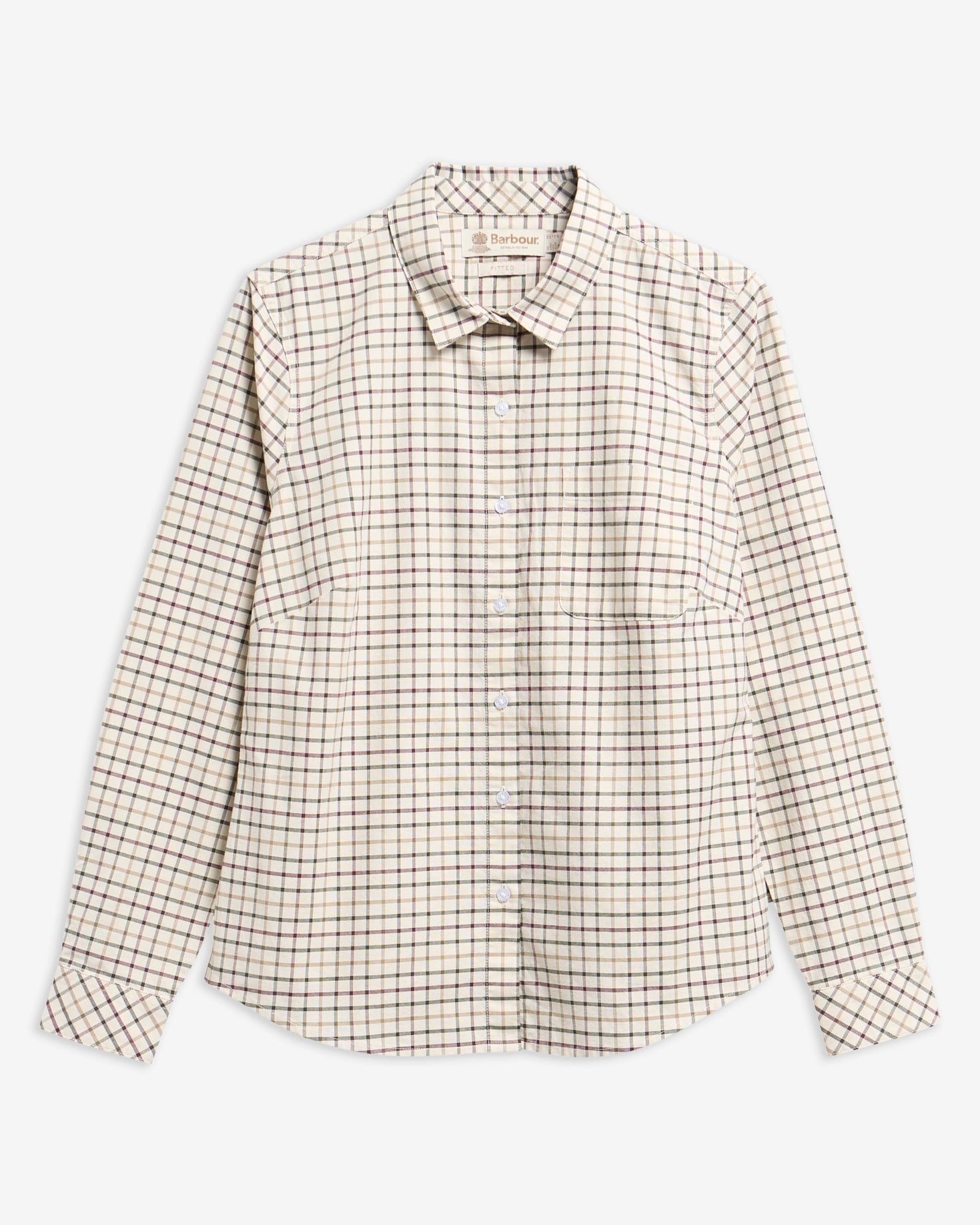 Camicia Woodside a maniche lunghe dalla vestibilit&agrave; leggermente aderente Birch Tattersall