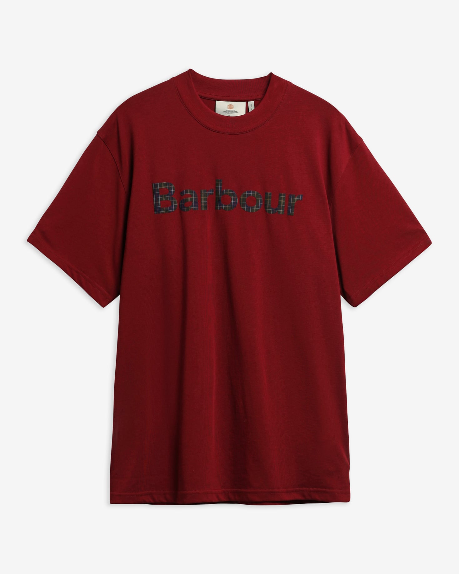 Tartan Logo Oversized Graphic T-Shirt Wine