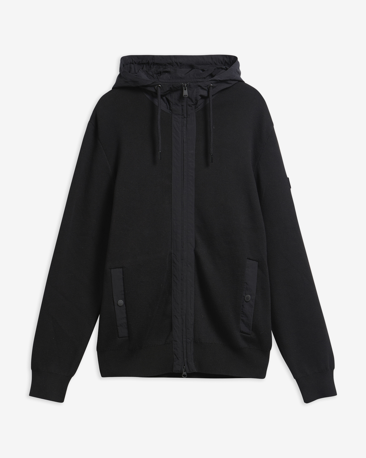 Inline Knitted Hoodie Black