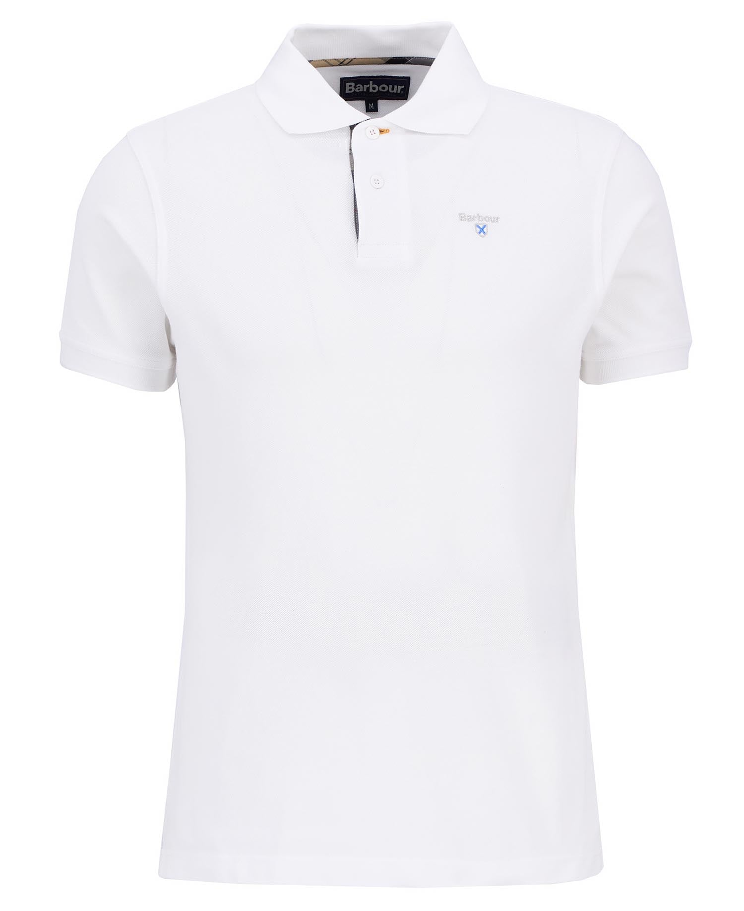 Tartan Pique Polo Shirt White-Dress