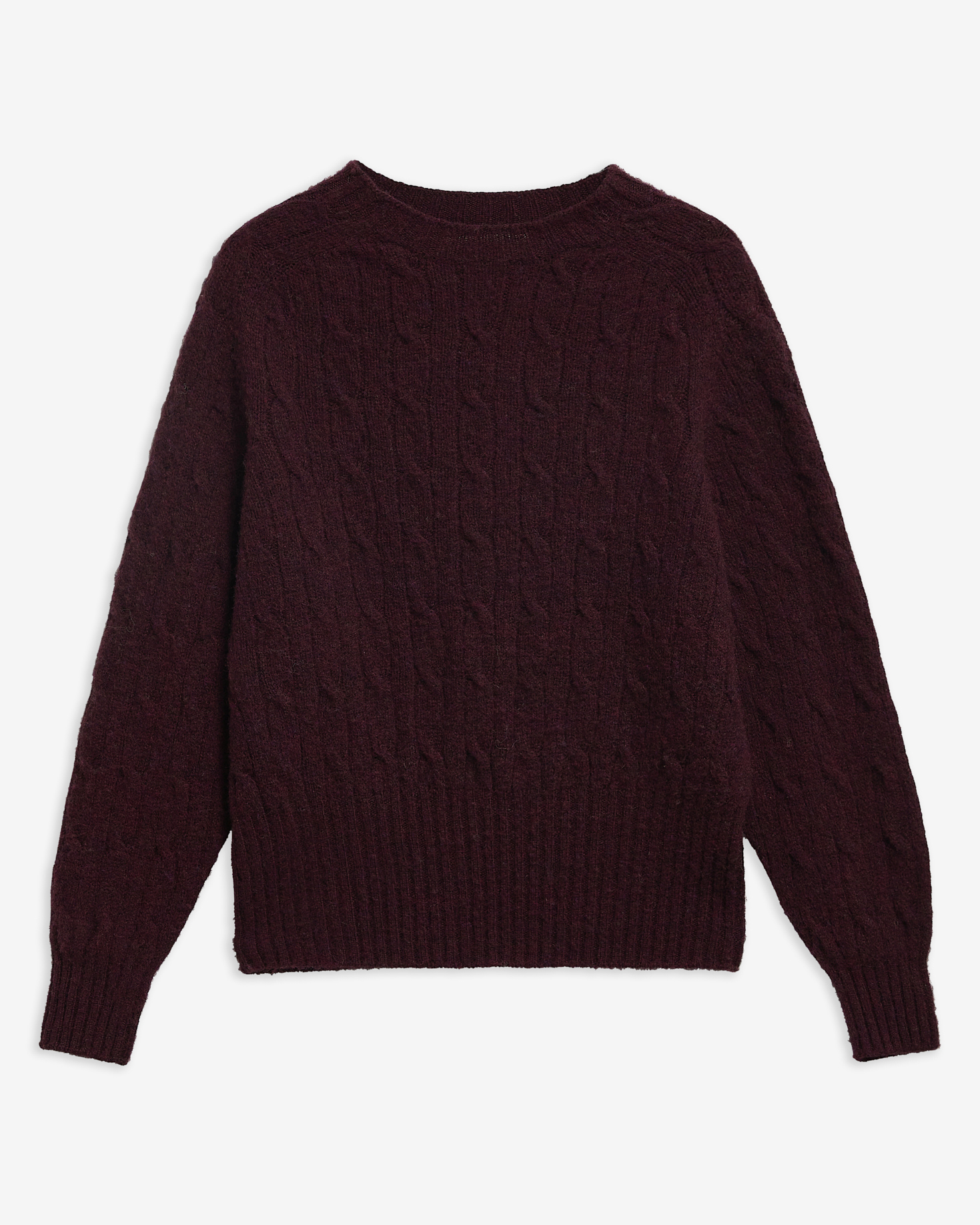 Maglione Scottish Made Havant in lana con lavorazione a trecce Fig