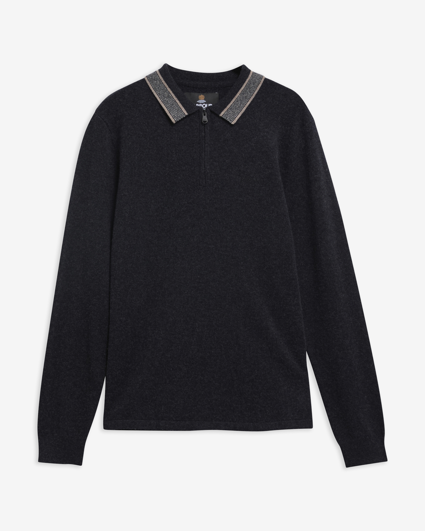 Newport Long-Sleeved Knitted Polo Shirt Black