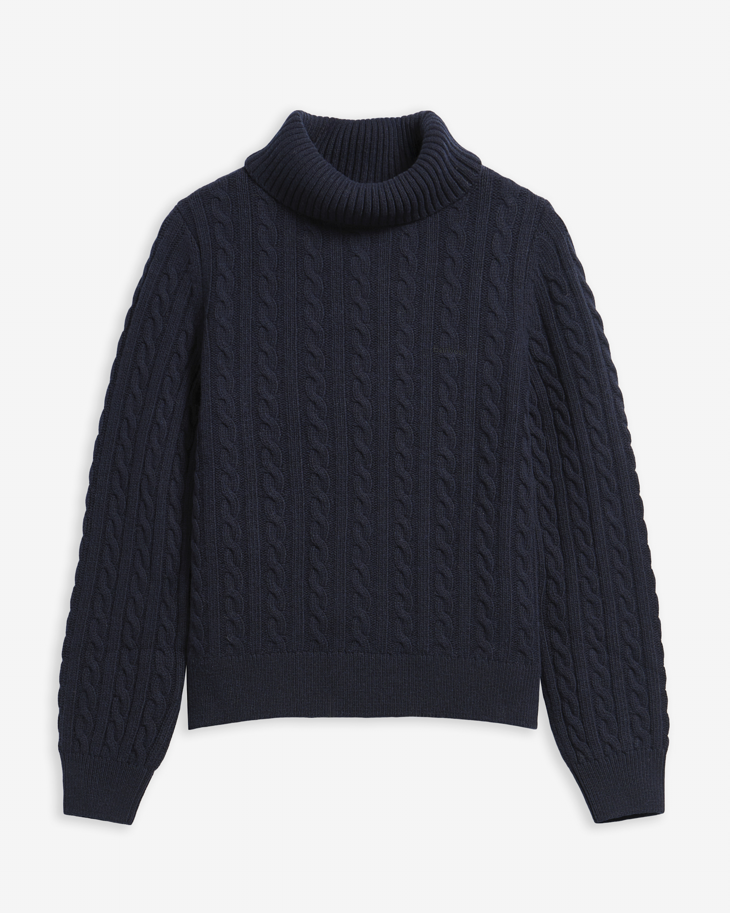 Ambleside Cable-Knit Rollneck Jumper Navy