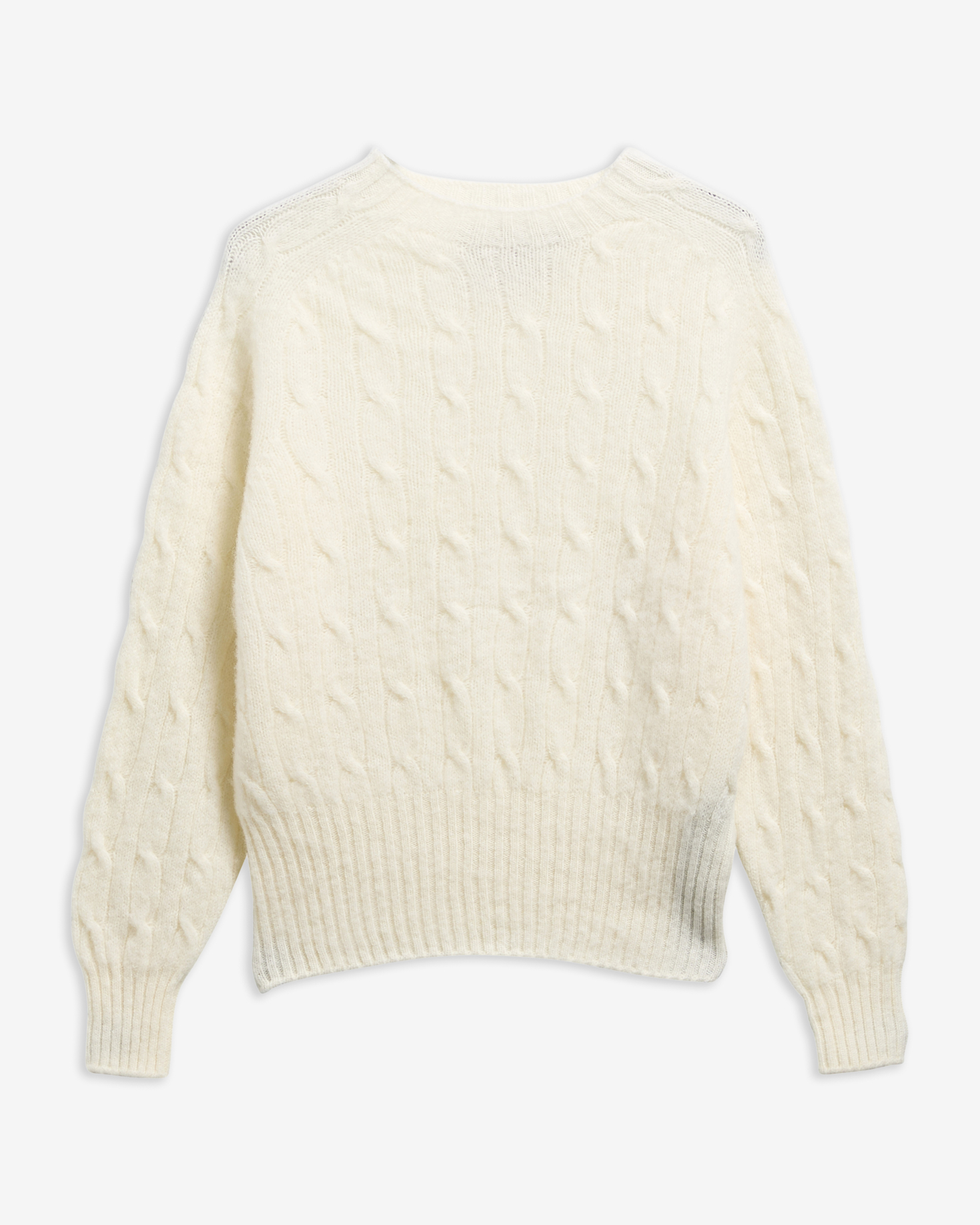 Maglione Scottish Made Havant in lana con lavorazione a trecce Ecru