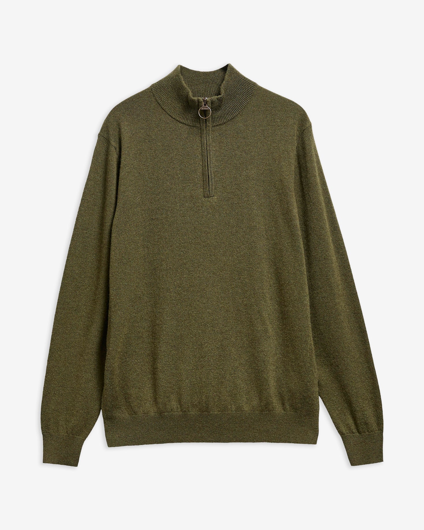 Barbour Pullover Ronson Half-Zip aus Woll-Kaschmir-Mix Olive