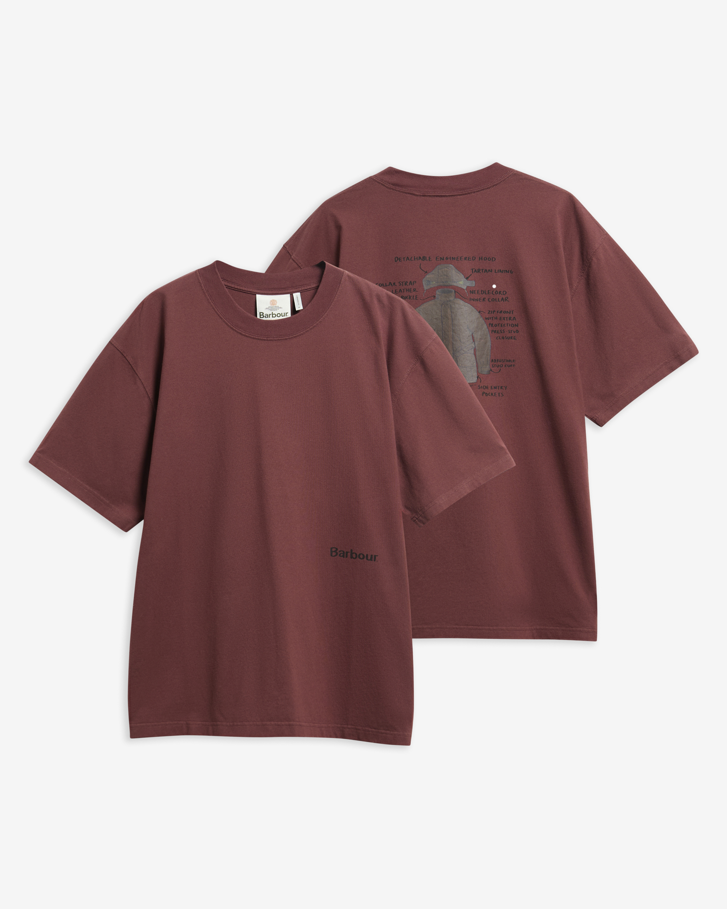 Barbour T-Shirt Ursula Graphic Oversized Chestnut