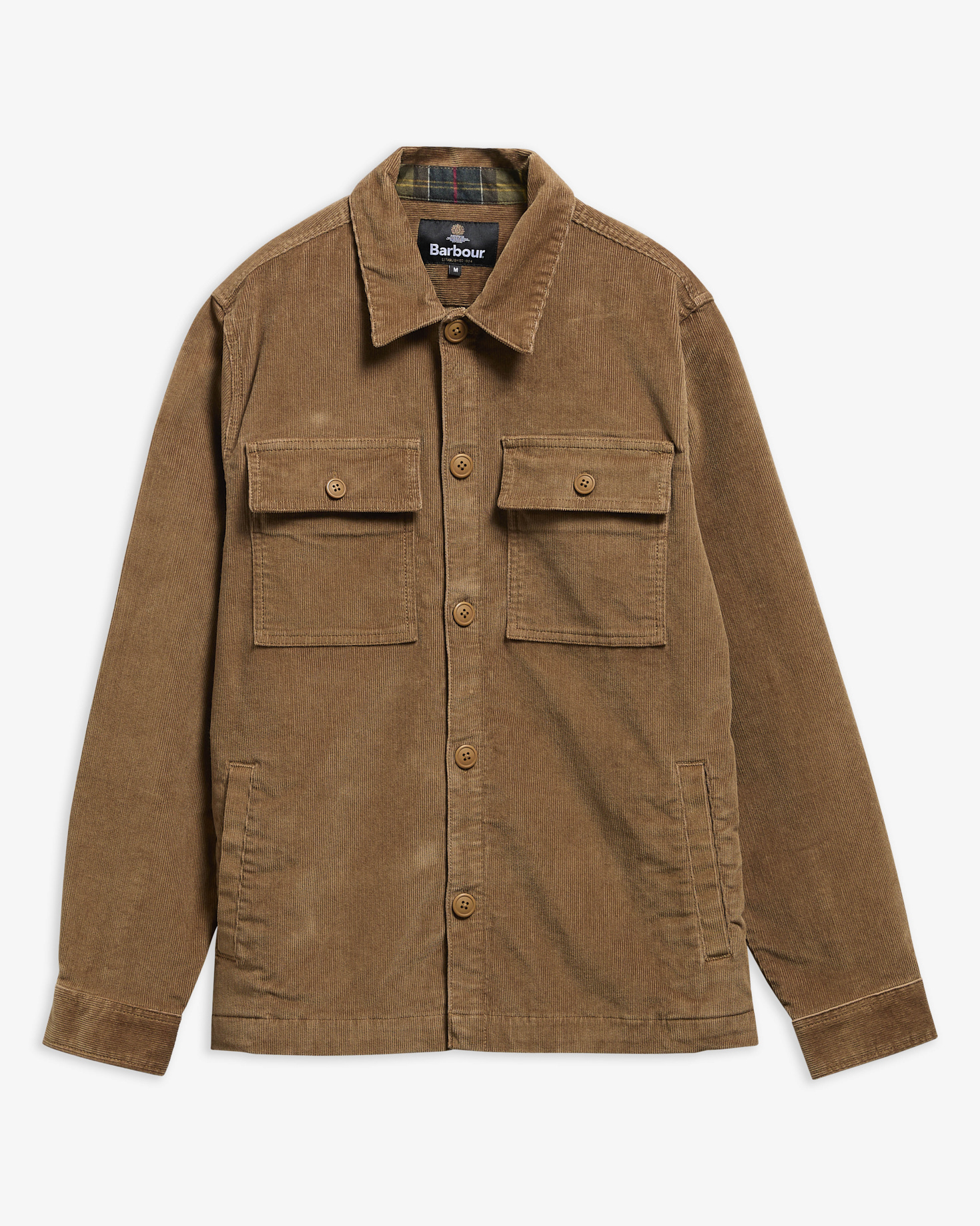 Barbour Cordovershirt Tartan Trimmed Sandstone